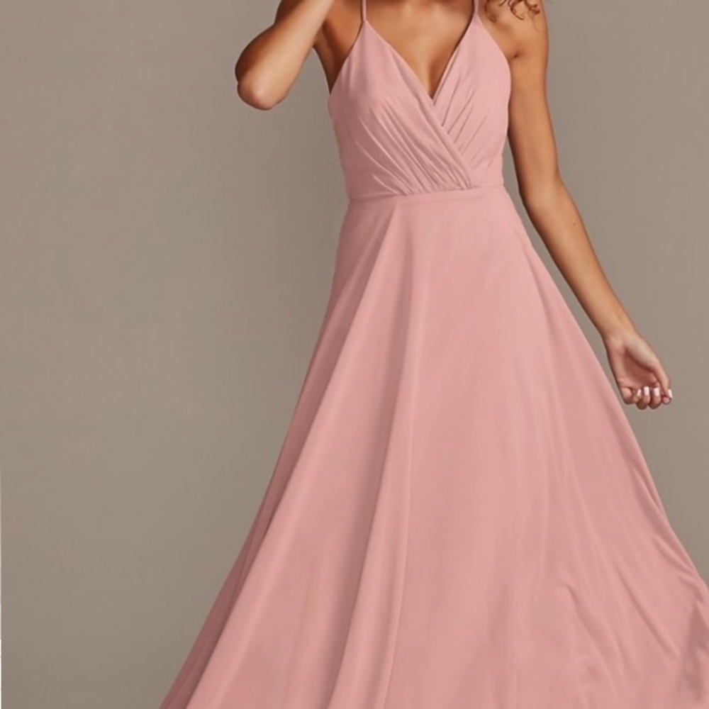 David’s Bridal Ballet Pink Bridesmaids Dress
